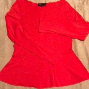 Jones New York bright red top, size S